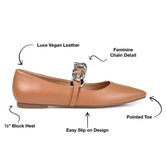 Journee Womens Metinaa Ballet Pointed Toe Slip On Flats 8 - Picture 2 of 6